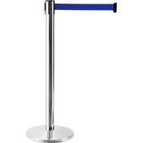 Global Industrial™ Retractable Belt Barrier 40 Stainless Steel Post 7-1/2 Blue Belt Qty 2