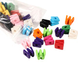 40 PCS Letter Beads 3D Acrylic 21mm x 21mm W Loose for Jewelry Making Bracelet Necklaces Keychain Phone Bag Chain Key Chains(Mix