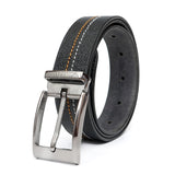 Rizoro Mens Man Genuine Leather Belt For Men Formal Belts With Gift Box (Signature) (Black, Adjustable Length Waist 40)