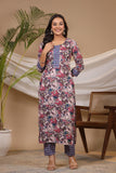 Anni Designer Women'S Cotton Blend Printed Straight Kurta With Pant (Gautami_Blue_X-Large),Blue,XL,,,
