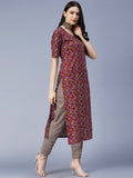 Anni Designer Women'S Cotton Blend Printed Straight Kurta With Pant (Slksw-Multi_Xxl_Multi_Xx-Large) Multicolour,Multicolour,2XL,,,