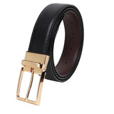 Zacharias MenS Pu Leather 35 Mm Reversible Belt Gld20 (Free Size_Black) (Pack Of 1)