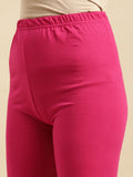 Rangita Women Cotton Pink Solid Full Length Churidar, Xl
