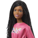 Barbie It Takes Two Doll, Brooklyn Fashion Doll With Braided Hair, Pink Nyc Shirt, Metallic Skirt & White Shoes