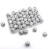 YOKUSHI 50 PCS Music Printed Silicone Beads 15mm Bulk, Print Loose Rubber Round Focal Bead for Keychain Pens Necklace Bracelet L