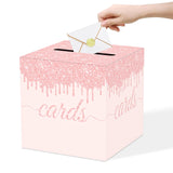 JCTHKUKU Pink Card Box for Party, 8.7 Gift Cards Receiving Box Holder for Wedding, Bridal Shower, Graduation, Birthday, Retireme