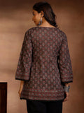 Libas Women'S Cotton Floral A-Line Kurti (290630R Grey Grey Xl