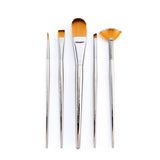 Royal & Langnickel Zen 5pc Standard Handle Brush Set, Includes Oval Wash, Angular, Shader, Fan & Round Brushes