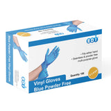 EDI Disposable Vinyl Gloves Medium, 100 pcs (Blue) PowderFree, LatexFree