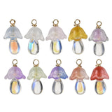 LiQunSweet 50 pcs Transparent Mushroom Theme Glass Charms Cute Vegetable Food Charms for DIY Jewelry Bracelet Necklace Earring K