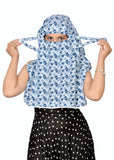 Deepnyra Living Style Women Girls Cotton Scarf Cum Mask Face Cover Wrap Indigo (Blue Printed) Uv Protection,Protection Cover F