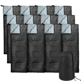 Bulk 10 Pack Envelope Sleeping Bags - 4 Seasons Warm or Cold Lightweight Indoor/Outdoor Sleeping Bags for Adults, Backpacking, C
