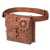 Belt Pouch Purse Renaissance Costume Accessories LARP Cosplay Waist Bag Fanny Pack Hiking Festival Casual Daypack (Hen-Brown)
