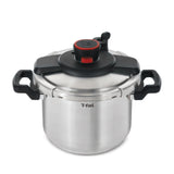 T-fal Clipso Stainless Steel Pressure Cooker 6.3 Quart, Induction, Secure locking System, One Hand System, Recipe Book Included,