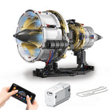 SANGQAOFU Jet Engine Model Kit That Runs, App Controlled Building Blocks Sets with Motor, Visible Aircraft Engine Building Kit f