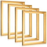 Soaoo 4 Pcs Canvas Floater Frames 16 X 20 Gold Floating Canvas Frame 0.9 Deep Artwork for Paintings with Hardware Kit Inclu
