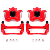 Power Stop S5044 Front Pair of High-Temp Red Powder Coated Calipers For Chrysler Town & Country | Dodge Grand Caravan Nitro | Je