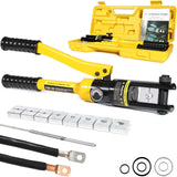 Brileine 12 Tons Hydraulic Crimping Tool with 8 Dies for 8AWG-4/0AWG Cables & Stainless Steel, Professional Battery Terminal & W