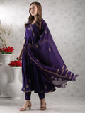 Anni Designer Women'S Rayon Blend Anarkali Printed Kurta With Pant & Dupatta (Berlin Begani-Vks05_M_Begani_Medium),Begani,M,Rayon Blend,Anarkali,