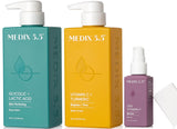 Medix 5.5 Anti Aging Skin Care 3PC Set | Vitamin C Body Cream + Exfoliating AHA Glycolic Acid Foaming Face & Body Wash + Vitamin