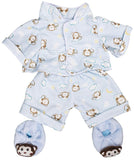 Blue Monkey Pajamas w/Slippers Teddy Bear Clothes Fits Most 8-10 Build-A-Bear Buddies & Make Your Own Stuffed Animals
