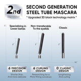 Judydoll 3D Curling Eyelash Iron Mascara -Waterproof, Contains Fibers for Lengthening, Ultra Fine Tip to Apply without Clump, Smudge-Proof, Iron Wand Tubing Mascara(6°Precision Design#01Black, 0.07oz)