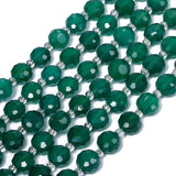 NITOPUPU 8 5mm Green Agate Natural Stone Beads for Jewelry Making About 35-40pcs 1 Strand 15 Drilled Flat Faceted Cabochon Gems