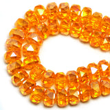 DIQIO 8mm Sparkle Rondelle Crystal Beads for Jewelry Making - Spacer Faceted Beads for Bracelets(75-80pcs, Orange AB)