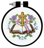 Design Works Crafts Inc. Cross & Bible Counted Cross Stitch Kit With Hoop