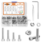 Hapric 600 Pcs M3 Screws Assortment Kit Metric Screw Kits Nuts and Bolts Assortment Kit M3 x 6mm /8mm /10mm /12mm /16mm /20mm /2