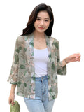 Toplot Women'S Front Open Floral Printed Shrug Top Regular Fit (Shrug-5148-Green-L),Green,,B0CJRBBFN1