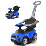 Costzon 3 in 1 Ride on Push Car, Stroller Sliding Walking Car with Horn, Music, Light, Under Seat Storage, Parental Handle, Armr