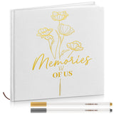 Colarr Hardcover Couples Scrapbook 144 Pages 8.7 x 8.7 Couples Photo Album Scrapbook Journal for 1 Year Wedding Memory Annivers