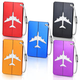 Moxyoy 5Piece Metal Luggage Tags Set,Durable Aluminium Travel Suitcase Id Tags With Stainless Steel Cable Ties & Waterproof Pvc