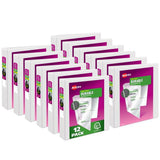 Avery Durable View 3 Ring Binders for Home, School Supplies, Office, or Organization Needs, 1.5 Slant Ring, 12 Pack White Binder