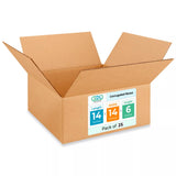 Medium Moving & Shipping Boxes 14L x 14W x 6H (25-Pack) - Extra Strength 200 lb vs Regular - Corrugated Heavy Duty Moving Boxes