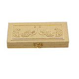 LIFAFEWALA Designer Rectangular Shaped Cash Box, Shagun Envelope, Gift, Gaddi, Jewellery Box in Peacock Design (Golden, Pack of