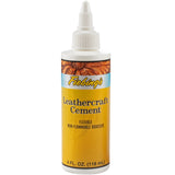 Fiebings Leathercraft Cement 4 oz Leather Glue Adhesive Quick Drying, High Strength, Flexible, Permanent Bonding Leather Re