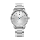 Fastrack Men Stunners Quartz Analog Silver Dial Silver Metal Strap Watch - Nt3291Sm02?