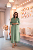 Anni Designer Women'S Rayon Viscose Solid Straight Kurta With Pant & Dupatta (Paradise Pista-Vks01_M_Pista_Medium),Green,M,,,