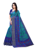Satrani Womens Satin Cotton Saree (1805S324_Blue)