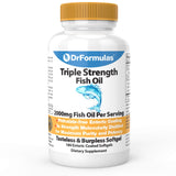 DrFormulas 2000mg Triple Strength Omega 3 Fish Oil with EPA and DHA, 180 Burpless Softgels