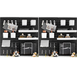 RIVTUN Wall-Mounted Pegboard Kit, 50.4 x 25.2 Organizer Panel - Large, Cost-Effective & Nail-Free Installation Black