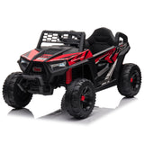 TOBBI 12V Kids Ride on Car, Electric Off-Road UTV Truck with Forward and Reverse Functions, Double Open Doors, Safety Belt, Horn