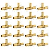 (Pack of 20) EFIELD Pex 1/2x 1/2x 1/2 Inch Tee Crimp Brass Fittings, ASTM F1807