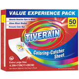 TIVERAIN 50 pcs Coloring-Catcher Sheet for Laundry,Color Grabbers Laundry Sheet,Allow Mixed Washes and Prevents Color Runs,Fragr