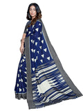 Satrani Womens Printed Poly Silk Saree With Blouse Piece