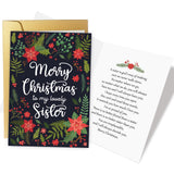 Supoeguk Merry Christmas Card Gift for Sister, Lovely Sister Xmas Holiday Card, Happy Holiday Decorations from Sisters Brothers
