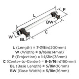 Amerock | Cabinet Pull | Clear/Oil-Rubbed Bronze | 6-5/16 Inch (160 Mm) Center To Center | Glacio | 1 Pack | Drawer Pull | Drawe