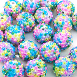 Colorful Rhinestone Beads Round Spacer Beads for Jewelry Bracelet Necklace Pen Bag Chain Making Crafts Supplies (20mm Rainbow Co
